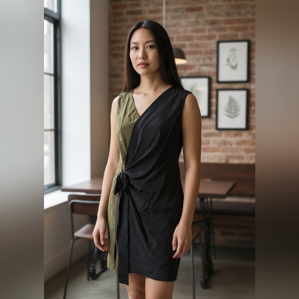 Robert Rodriguez Collection size 0 women's faux wrap silk dress NWT